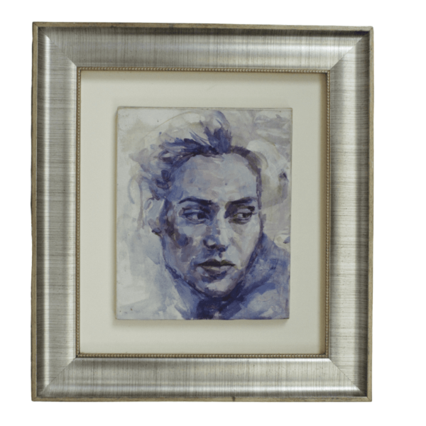 Pintura a la acuarela del rostro de Sharon Stone