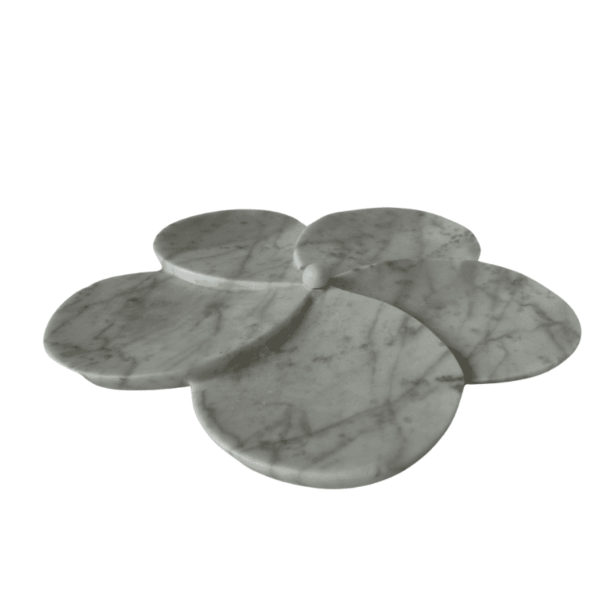 Plato decorativo en forma de flor de mármol - Imagen 2
