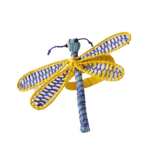 Libélula celeste con amarillo
