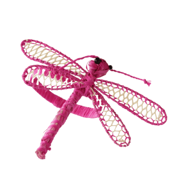 Libélula fucsia con crema