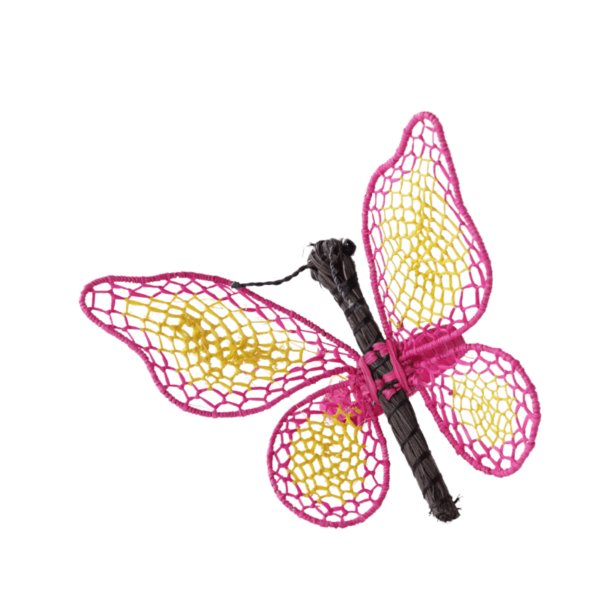 Mariposa grande fucsia con amarillo