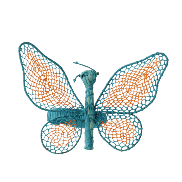 Mariposa grande turquesas completa con anaranjado