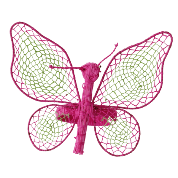 Mariposa grande fucsia completo con verde limón