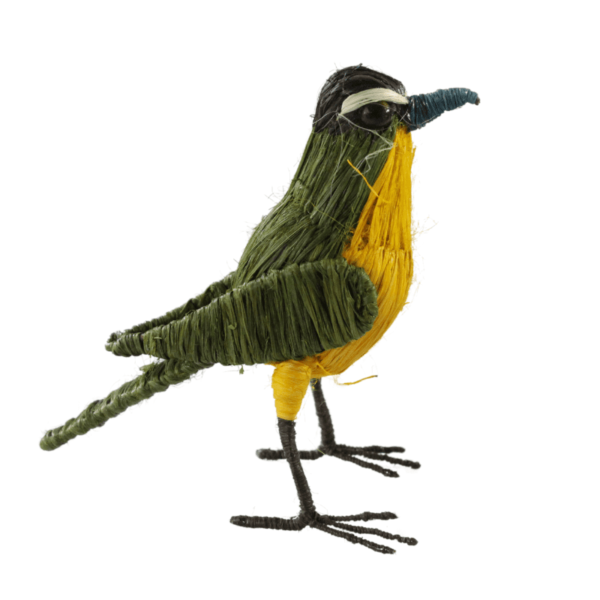 Pajarito verde militar con amarillo