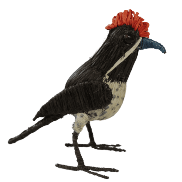 Pajarito marrón oscuro con crema