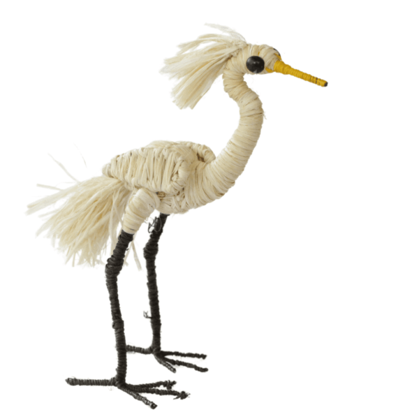 Pajarito blanco, con cola y cresta