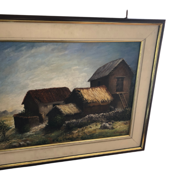 Pintura al óleo sobre lienzo paisaje rural - Imagen 3