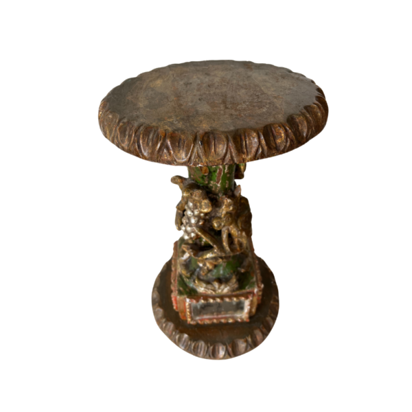 Pequeño pedestal en madera policromada - Imagen 2
