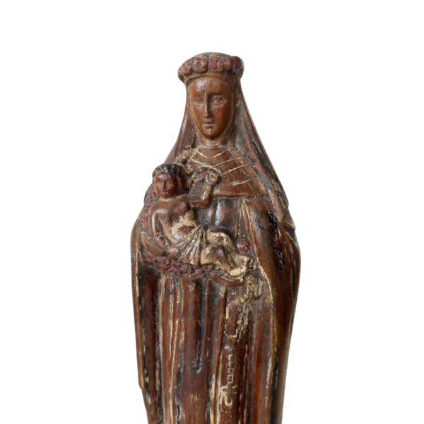 Escultura Iconográfica de Rosa de Lima tallada en Madera - Imagen 2