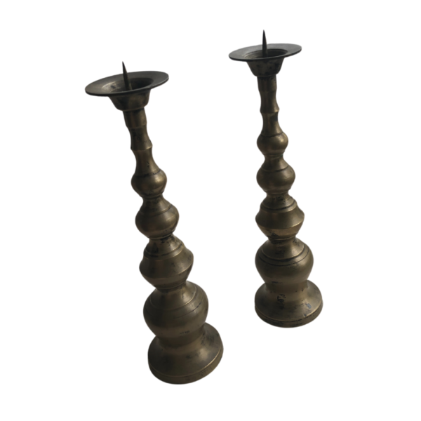 Candelabro vintage de pagoda latón - Imagen 2