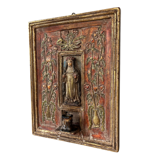 Escultura Iconográfica de Rosa de Lima, en retablo - Imagen 3