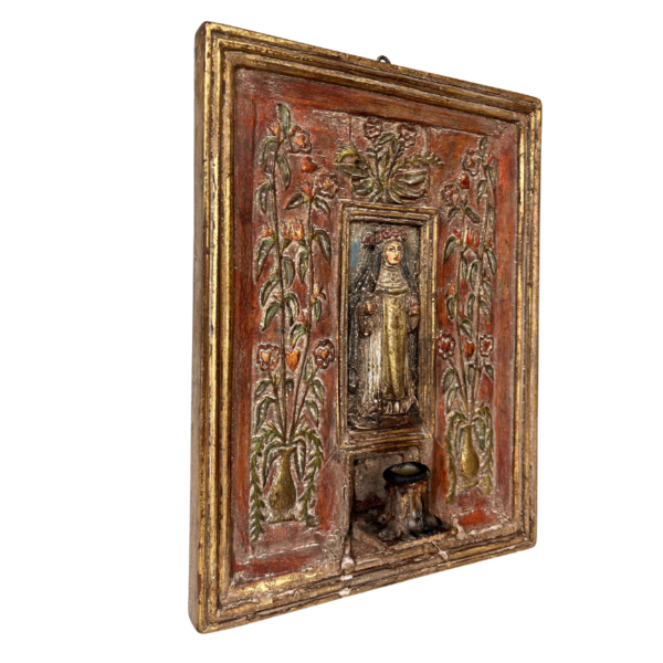 Escultura Iconográfica de Rosa de Lima, en retablo - Imagen 2