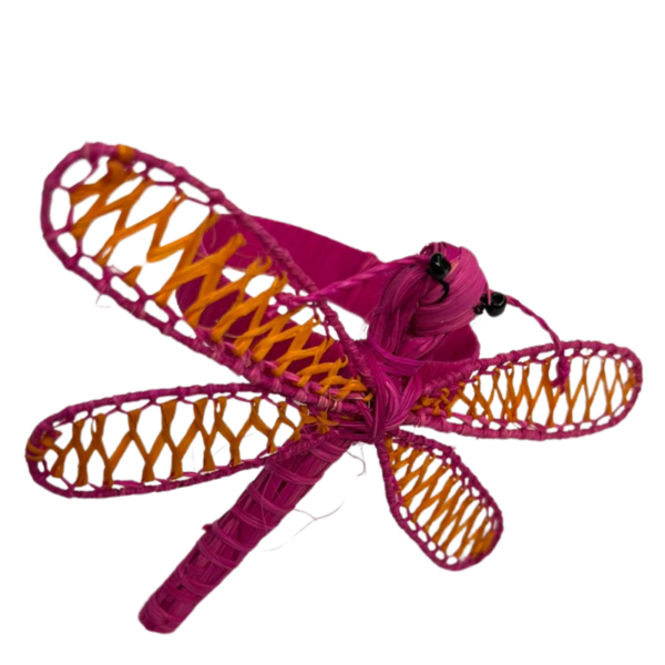 Libélula fucsia con anaranjado
