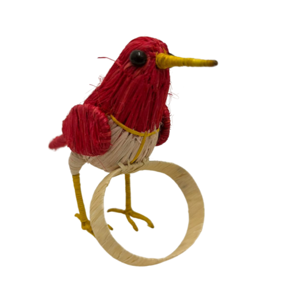 Pajarito rojo con pecho crema
