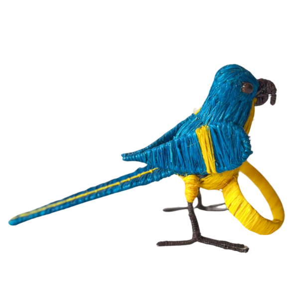 Pajarito lorito azul con amarillo